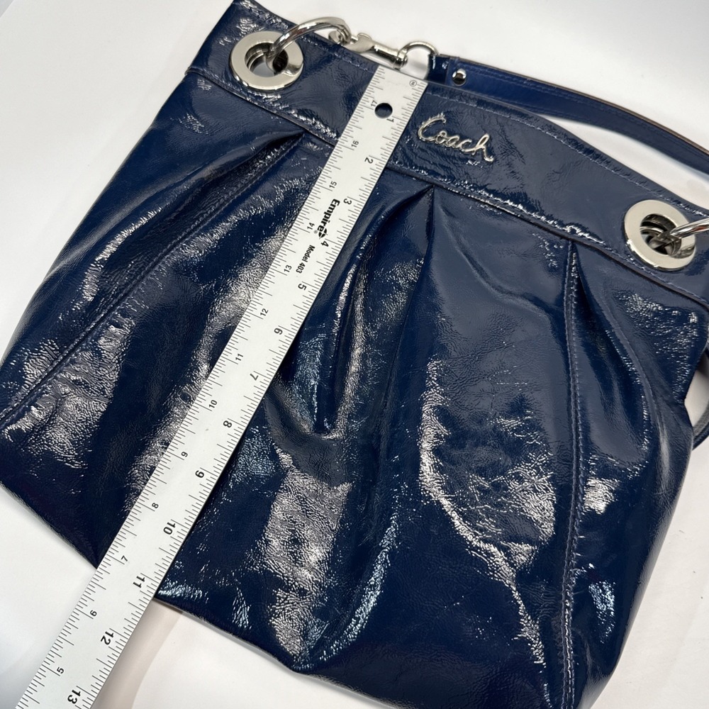 Coach Ashley Crossbody Blue Patent Leather F17953 Shoulder Bag Y2K - Picture 9 of 14